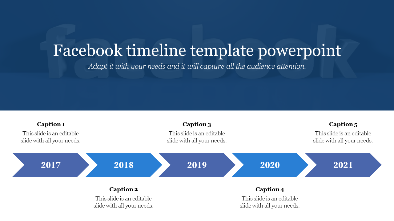 Editable Facebook Timeline Template For PowerPoint
